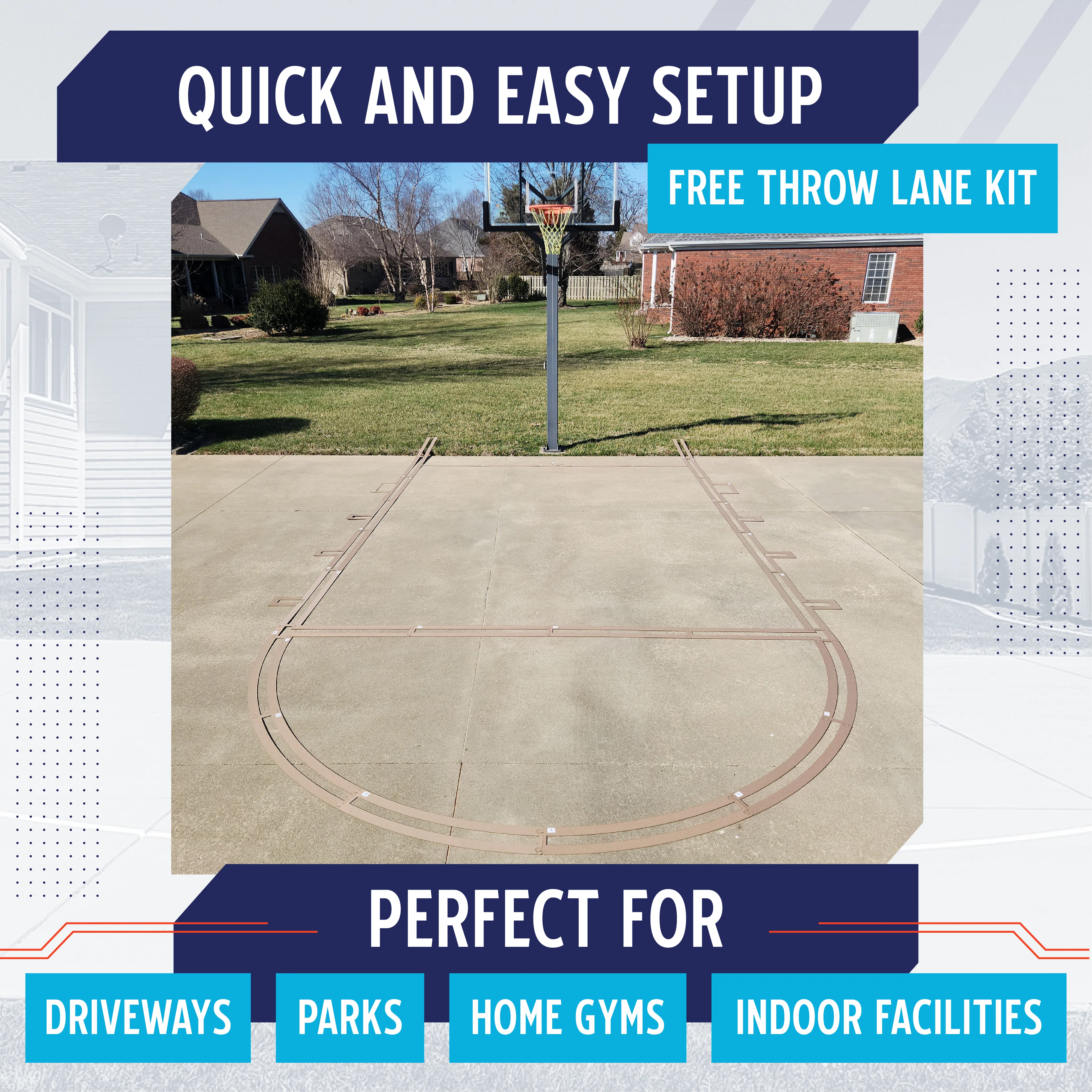 Murray Sporting Goods Basketball Free Throw Lane Court Marking Stencil Kit