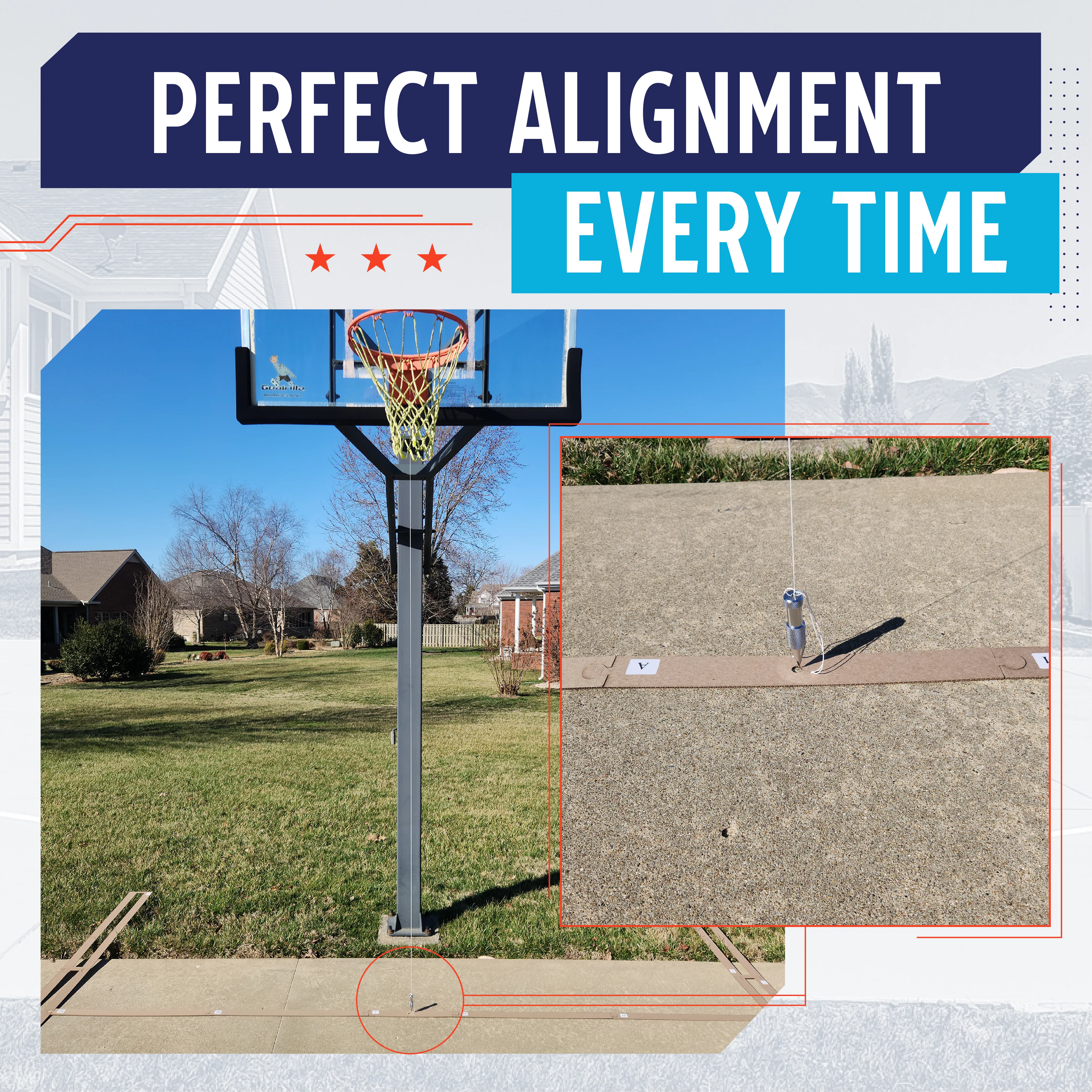 Murray Sporting Goods Basketball Free Throw Lane Court Marking Stencil Kit