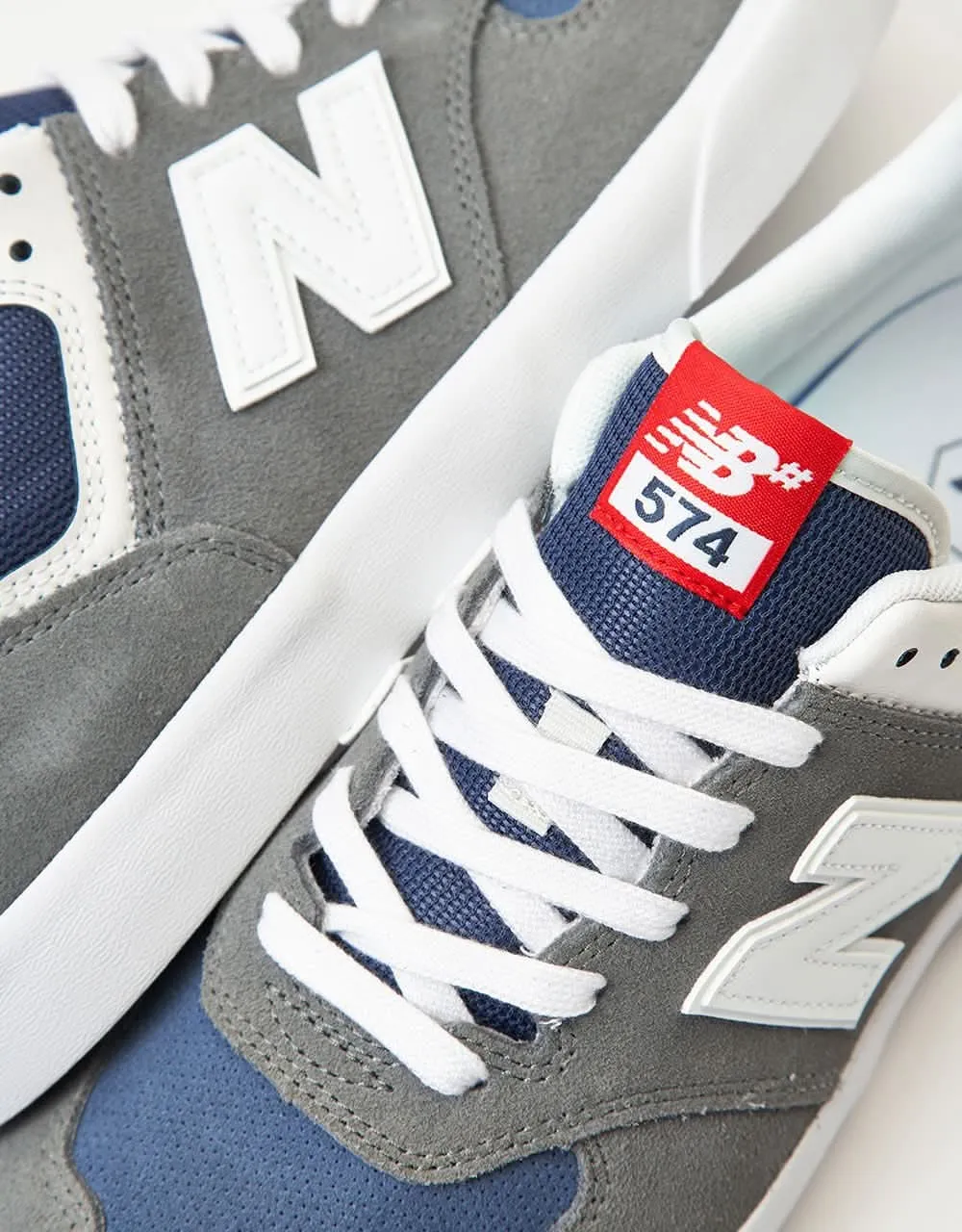 New Balance Numeric 574 Vulc Skate Shoes - Grey/White