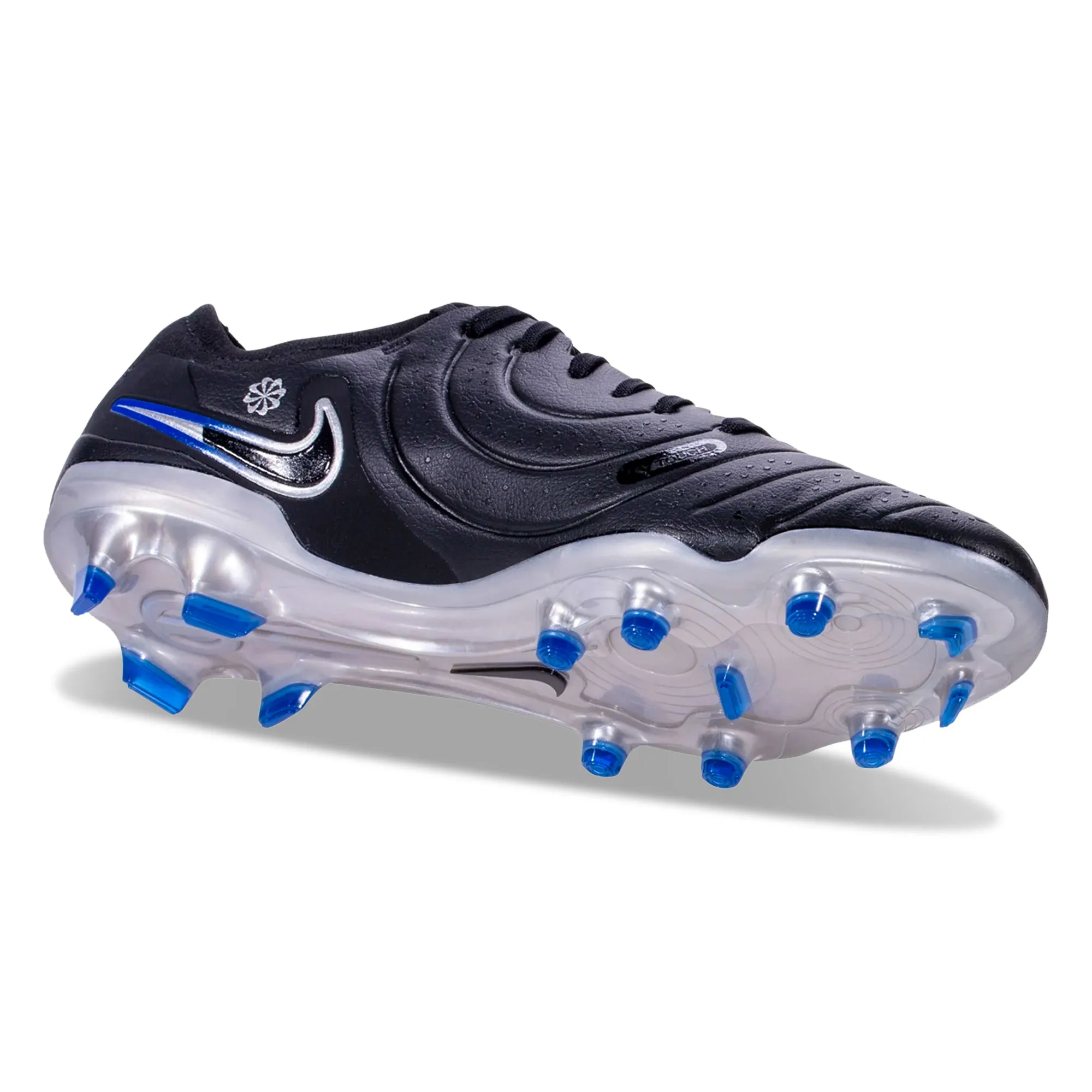 Nike Legend 10 Pro Firm Ground Soccer Cleats (Black/Chrome-Hyper Royal)