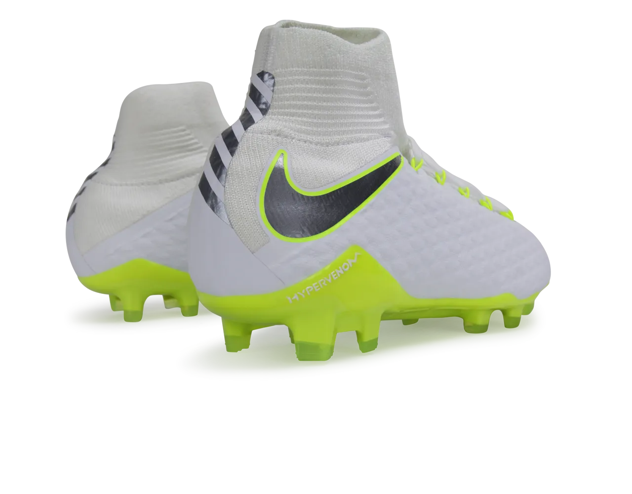 Nike Men's Hypervenom 3 Pro DF FG White/Metallic Cool Grey/Volt