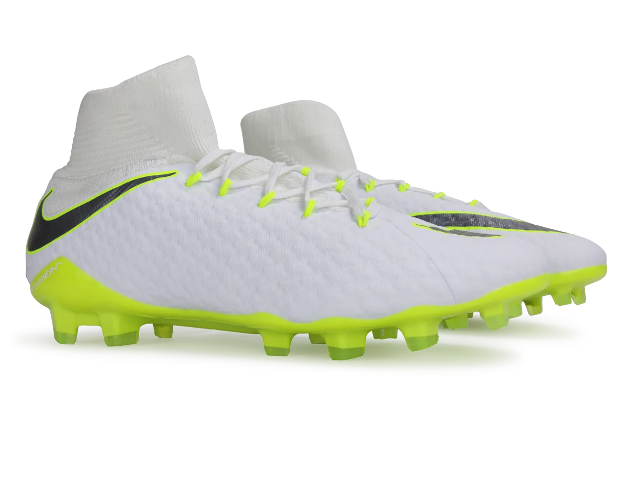 Nike Men's Hypervenom 3 Pro DF FG White/Metallic Cool Grey/Volt