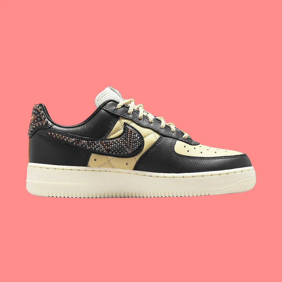 Nike Mens Size 17.5 Premium Goods Air Force 1 Sophia DV2957-001 New Biege/Black