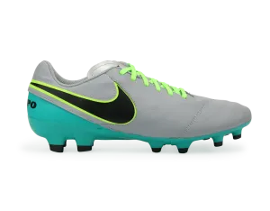 Nike Men's Tiempo Genio II FG Wolf Grey/Black/Clear Jade