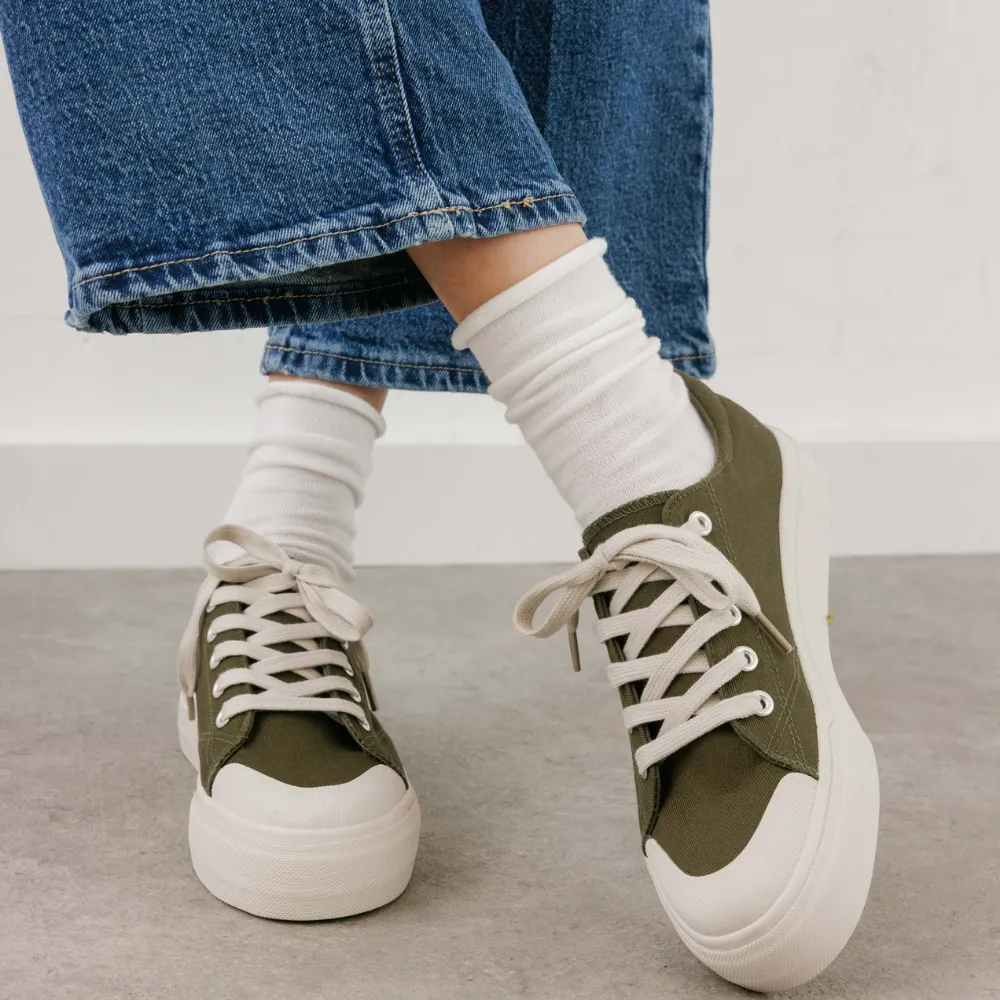 Olive Platform sneakers