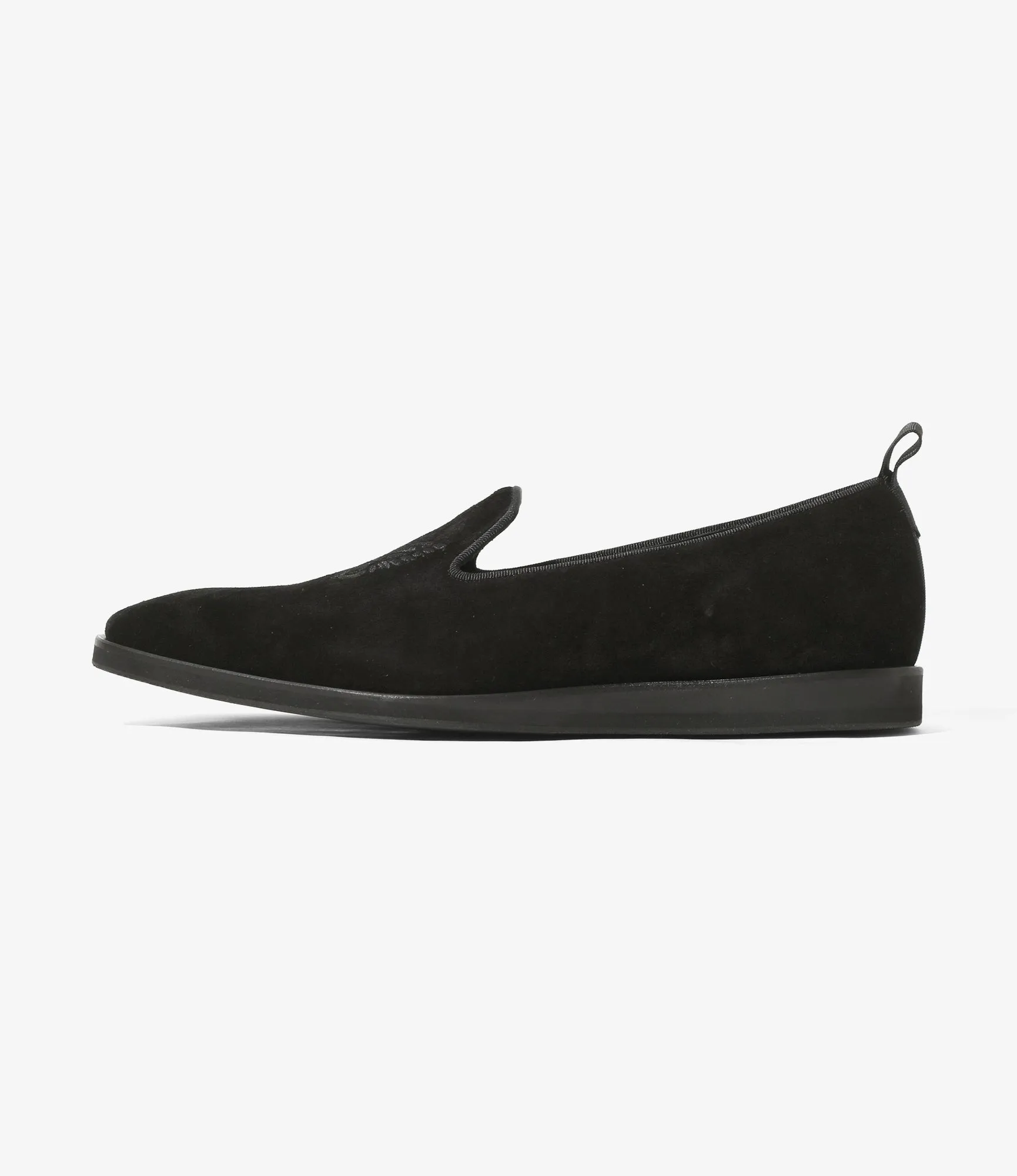 Papillon Emb. Slip-on - Black - Suede