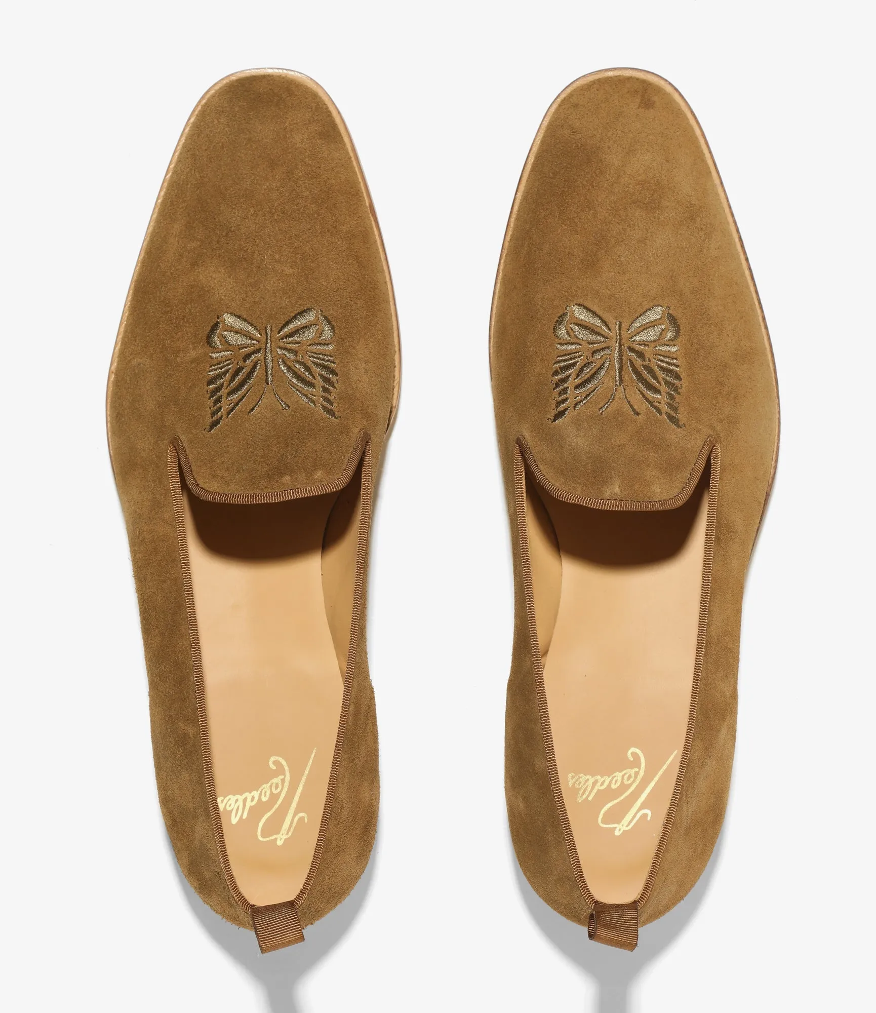 Papillon Emb. Slip-on - Brown - Suede