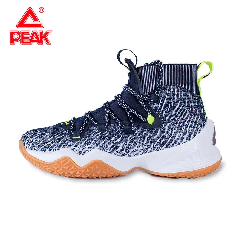 Peak Men Basketball Shoes High-Top Sneakers Actual Combat Black EW01161A