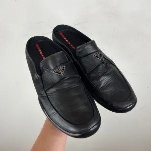 Prada Leather Slip On Mules