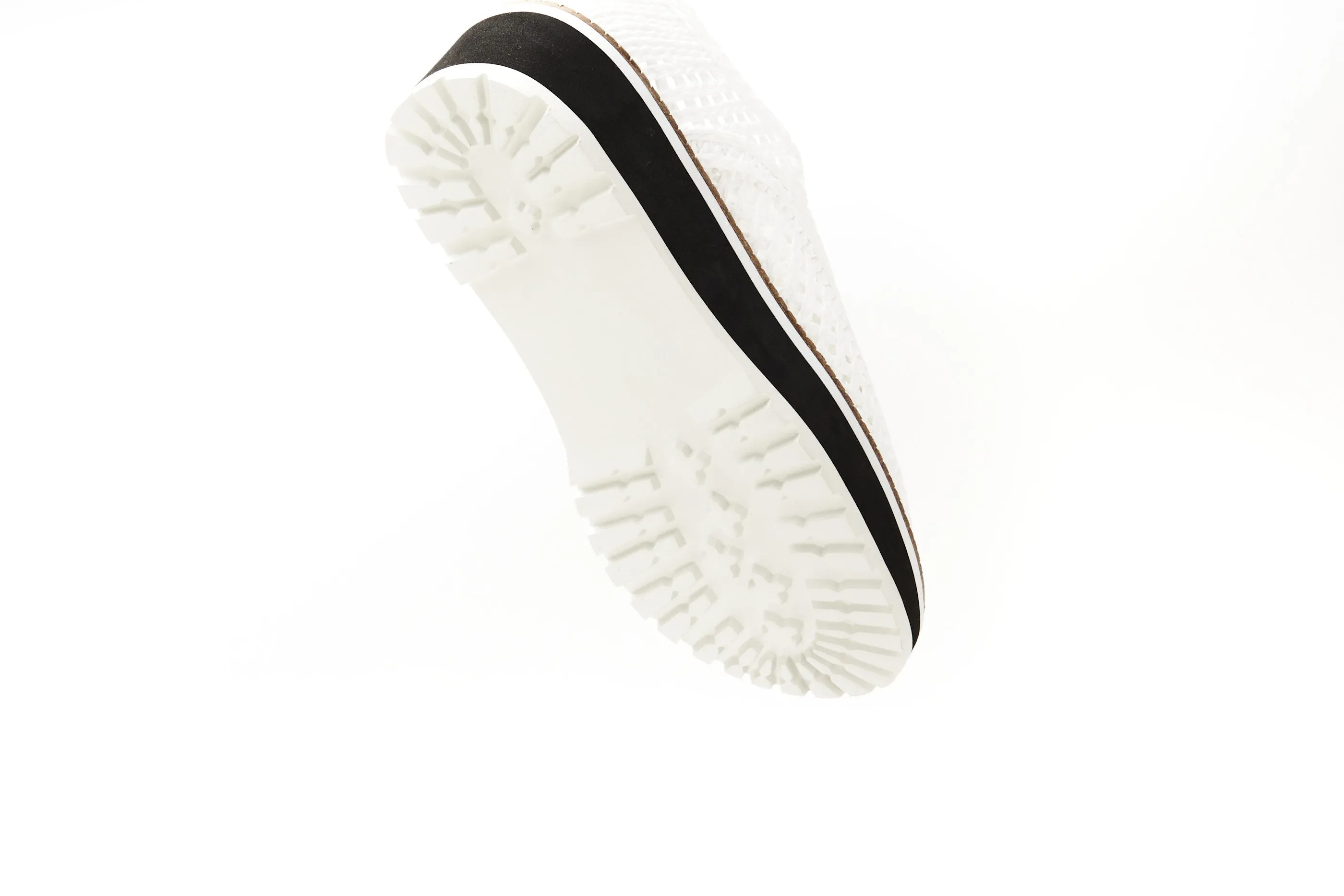 Raffia Platform Sneakers - White