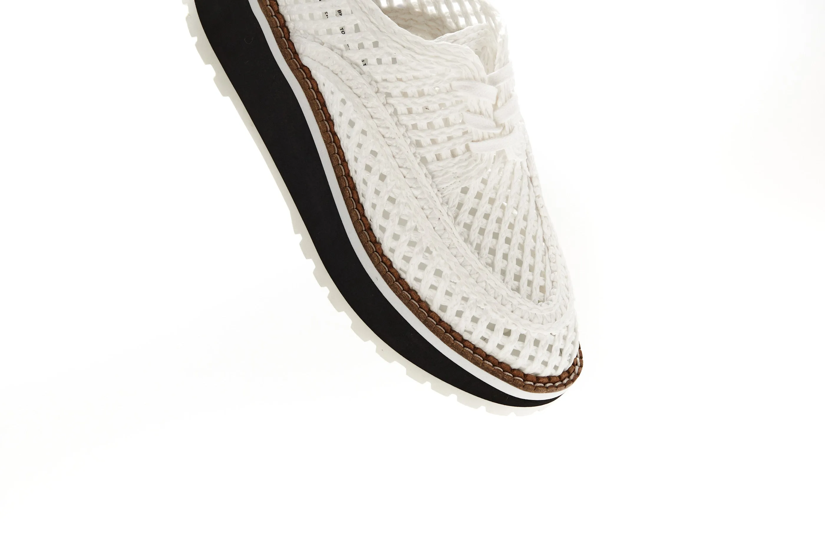 Raffia Platform Sneakers - White