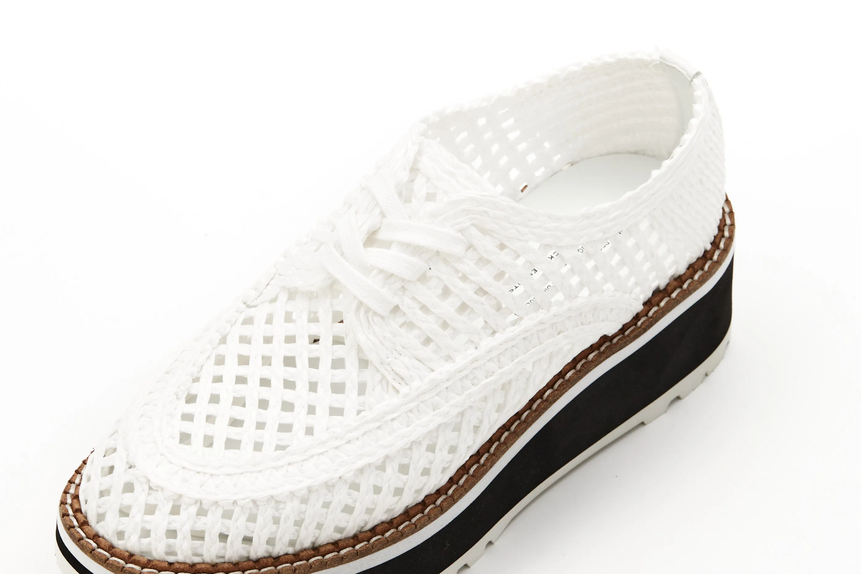 Raffia Platform Sneakers - White