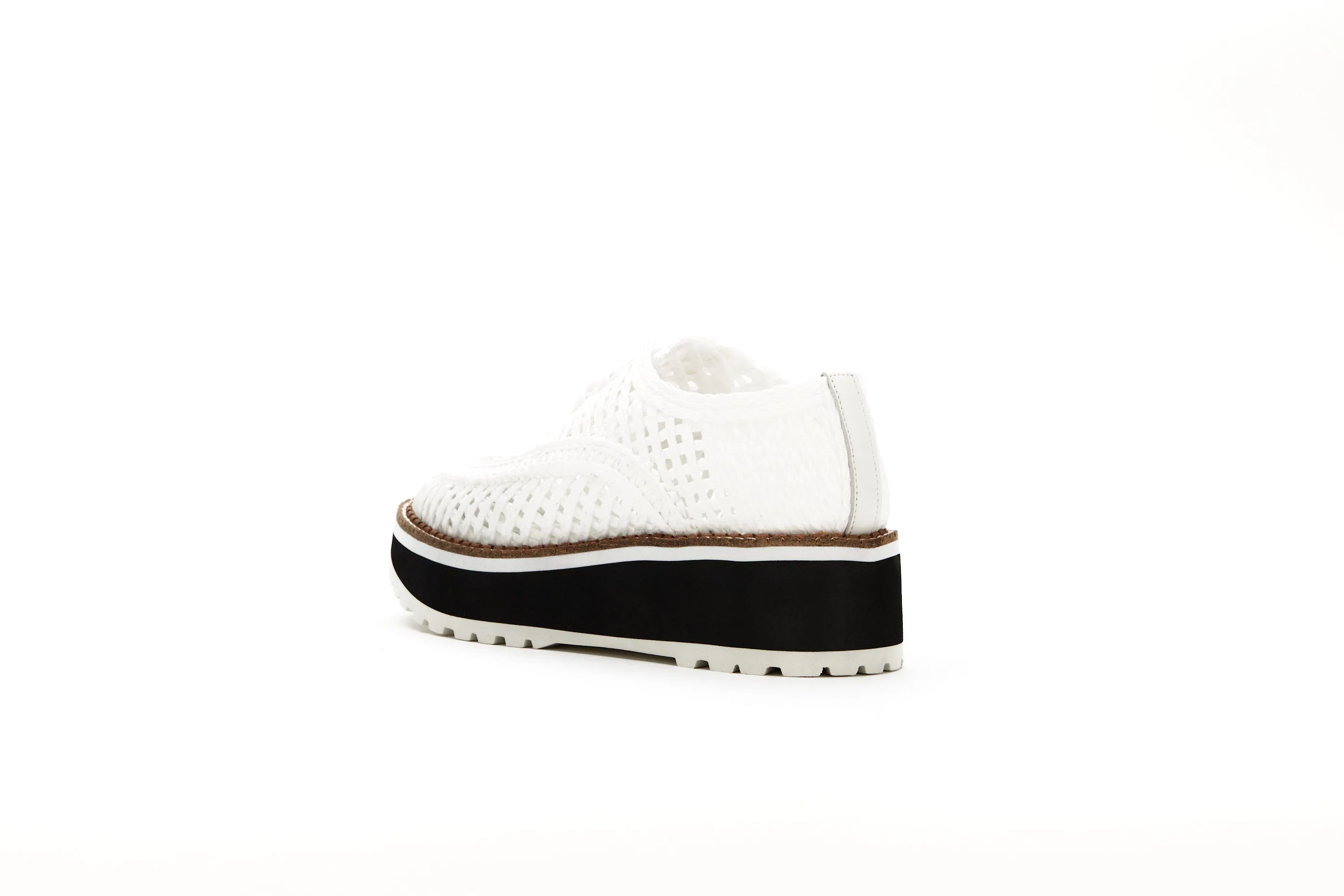 Raffia Platform Sneakers - White