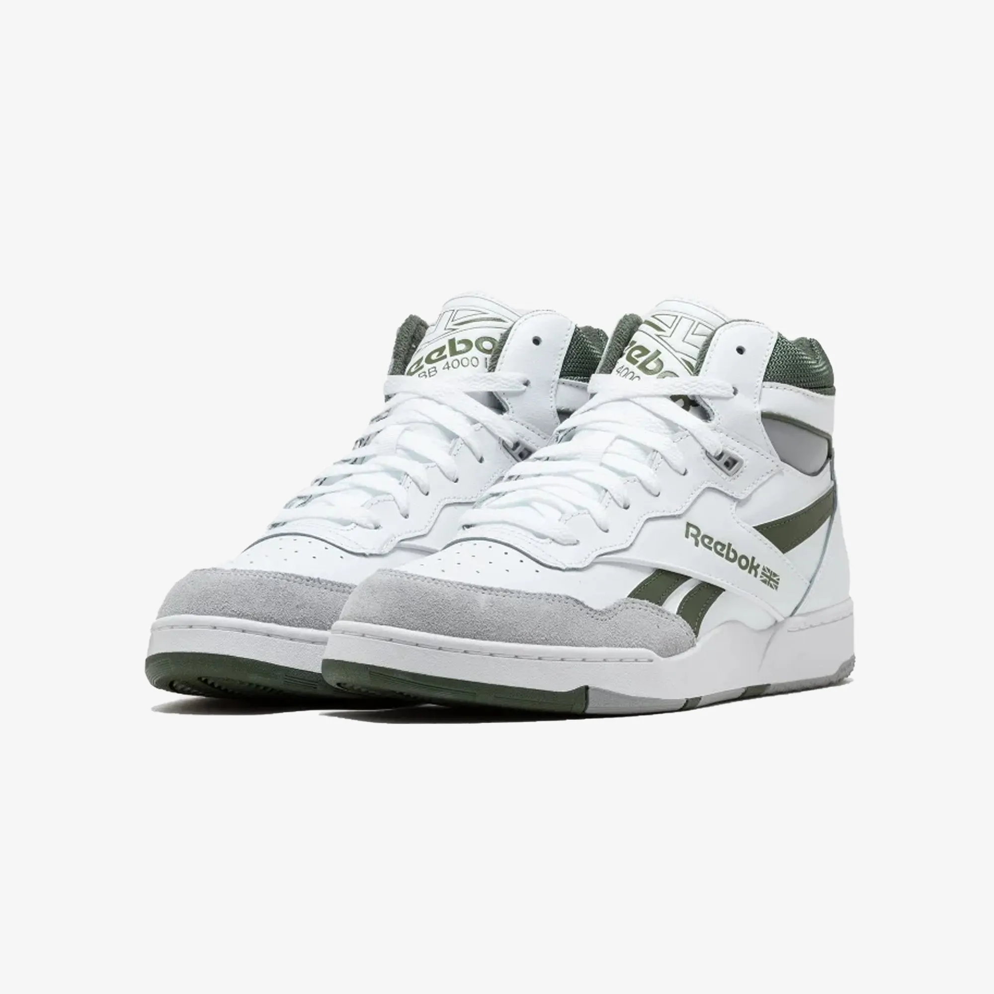 Reebok | BB 4000 II MID  { WHITE/COLD GREY 3/GREEN