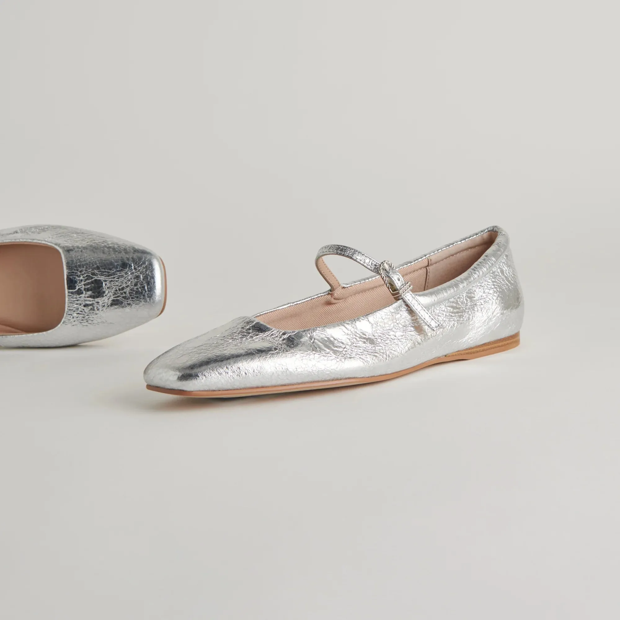 Reyes Ballet Flats Silver