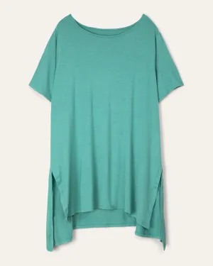 Rowan Hi-Low Short Sleeve Top | Turquoise