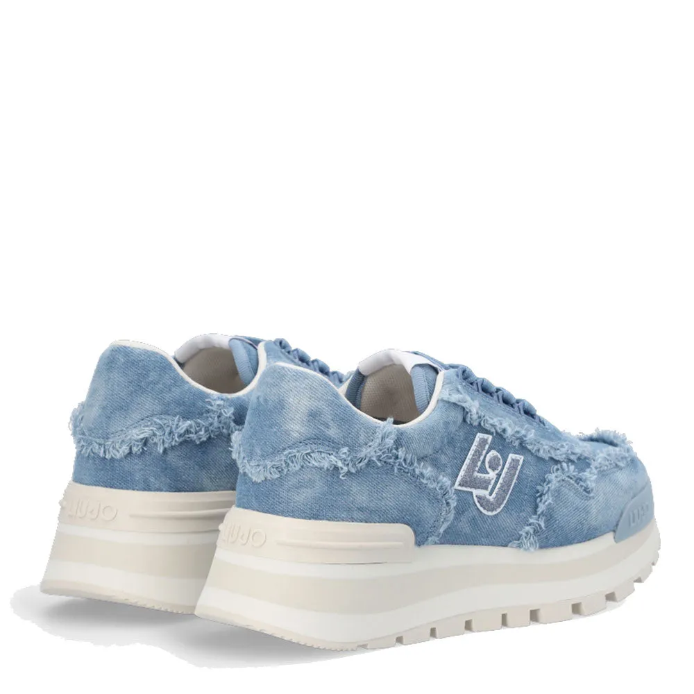 Scarpe Donna LIU JO Sneakers Amazing 16 in Denim Sfrangiato