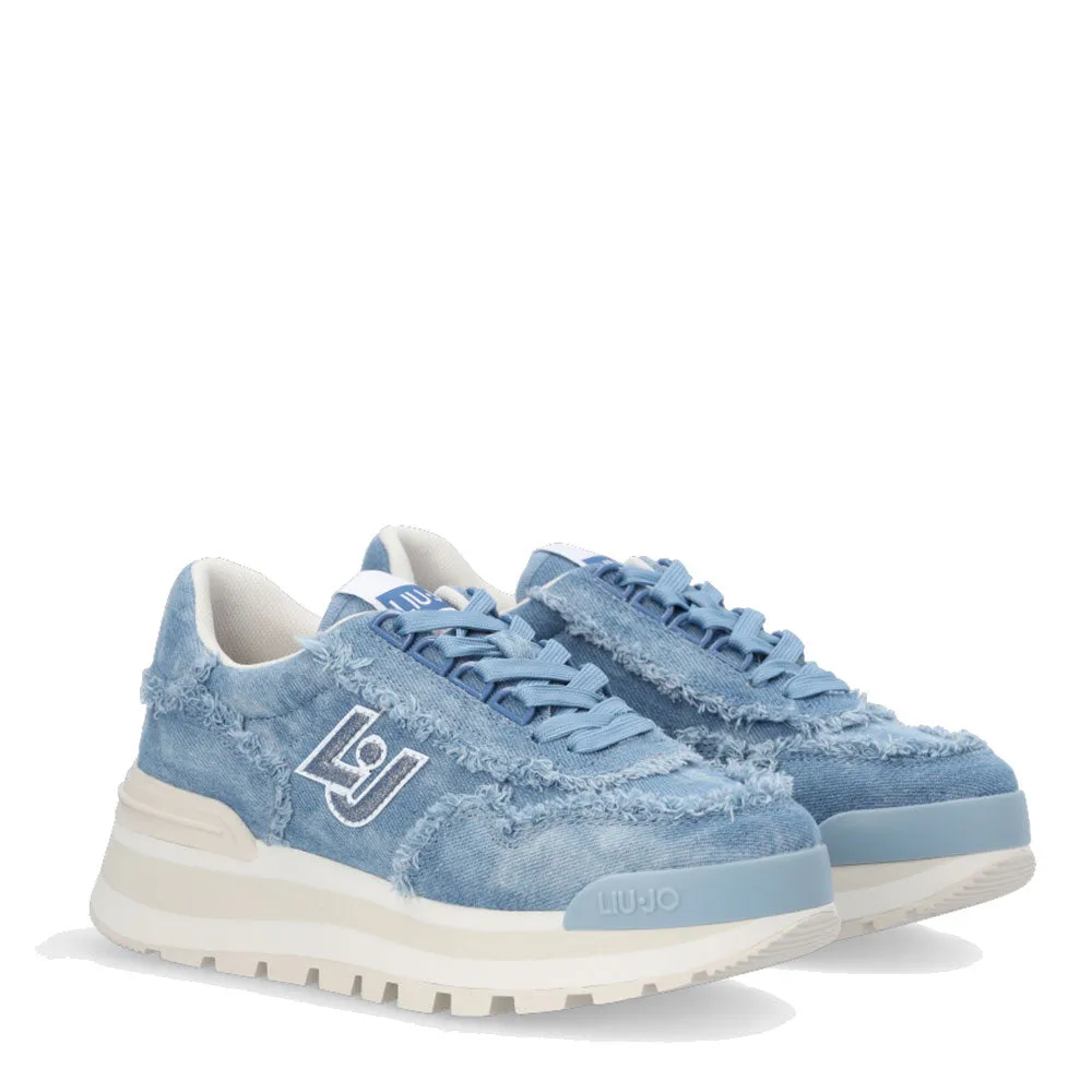 Scarpe Donna LIU JO Sneakers Amazing 16 in Denim Sfrangiato