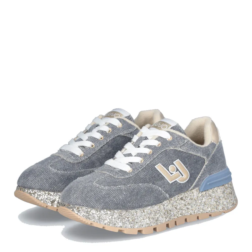 Scarpe Donna LIU JO Sneakers Platform Amazing 27 in Denim Lurex®