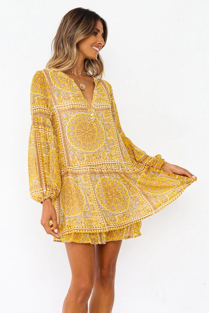 Smile From Ear To Ear Dress Yellow