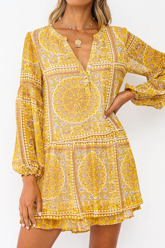 Smile From Ear To Ear Dress Yellow