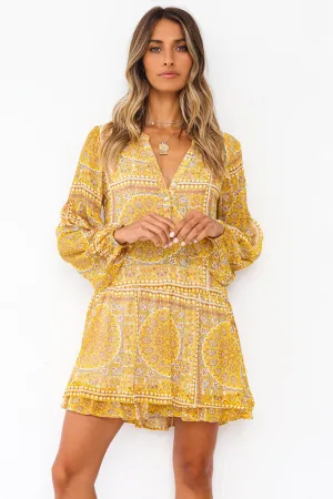 Smile From Ear To Ear Dress Yellow