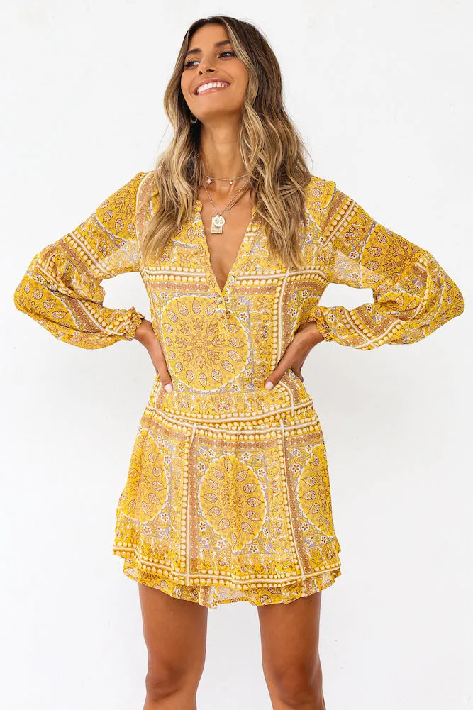 Smile From Ear To Ear Dress Yellow