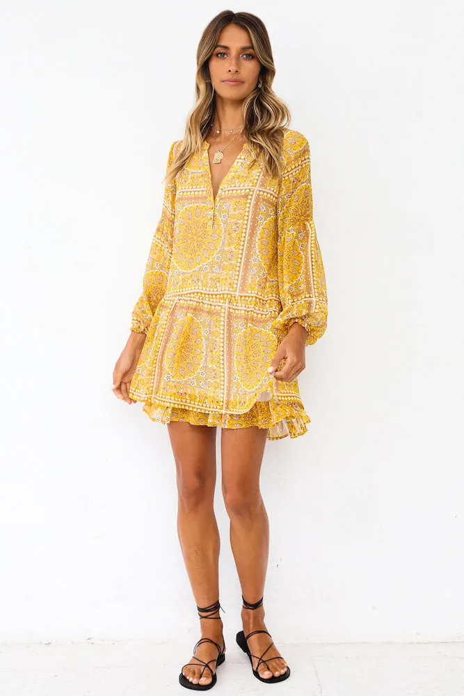 Smile From Ear To Ear Dress Yellow