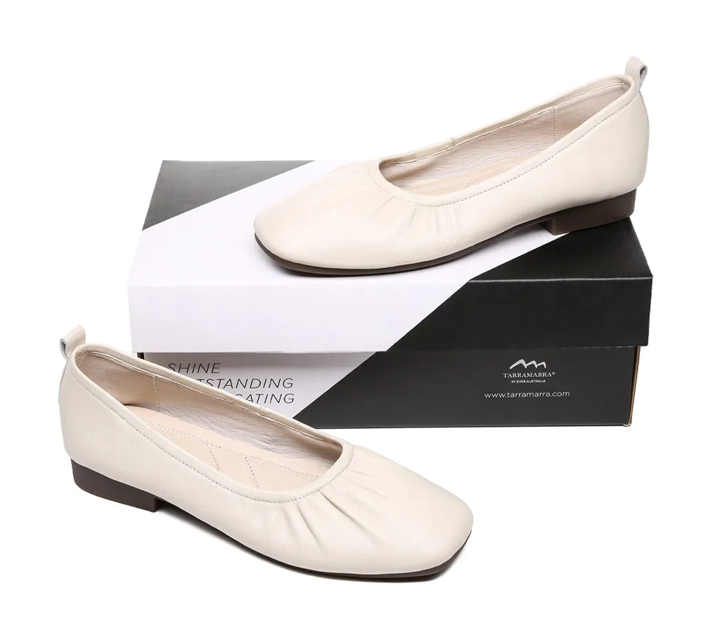 Square Toe Leather Ballet Flats Women Devora