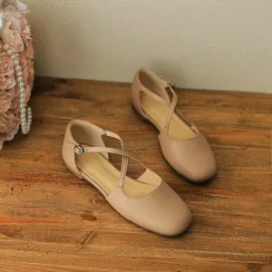 Summer Handmade Cross Strap Ballet Flats