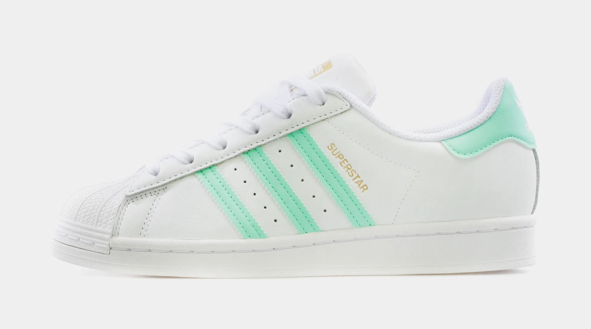 Superstar Grade School Lifestyle Shoe (White/Mint Green)