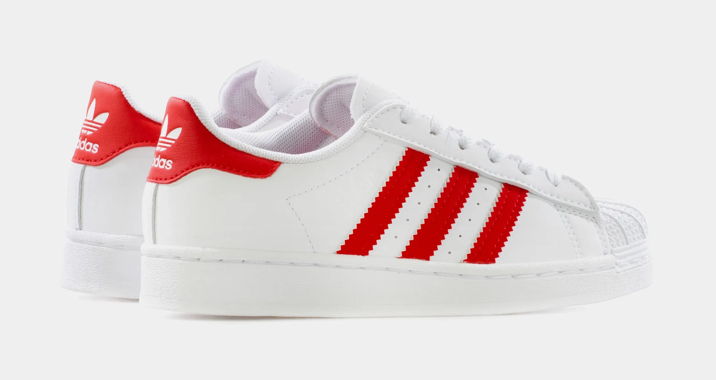 Superstar Preschool Lifestyle Shoe (White/Red)