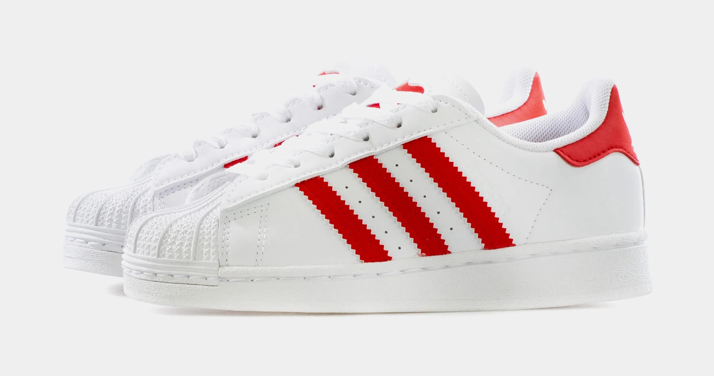 Superstar Preschool Lifestyle Shoe (White/Red)