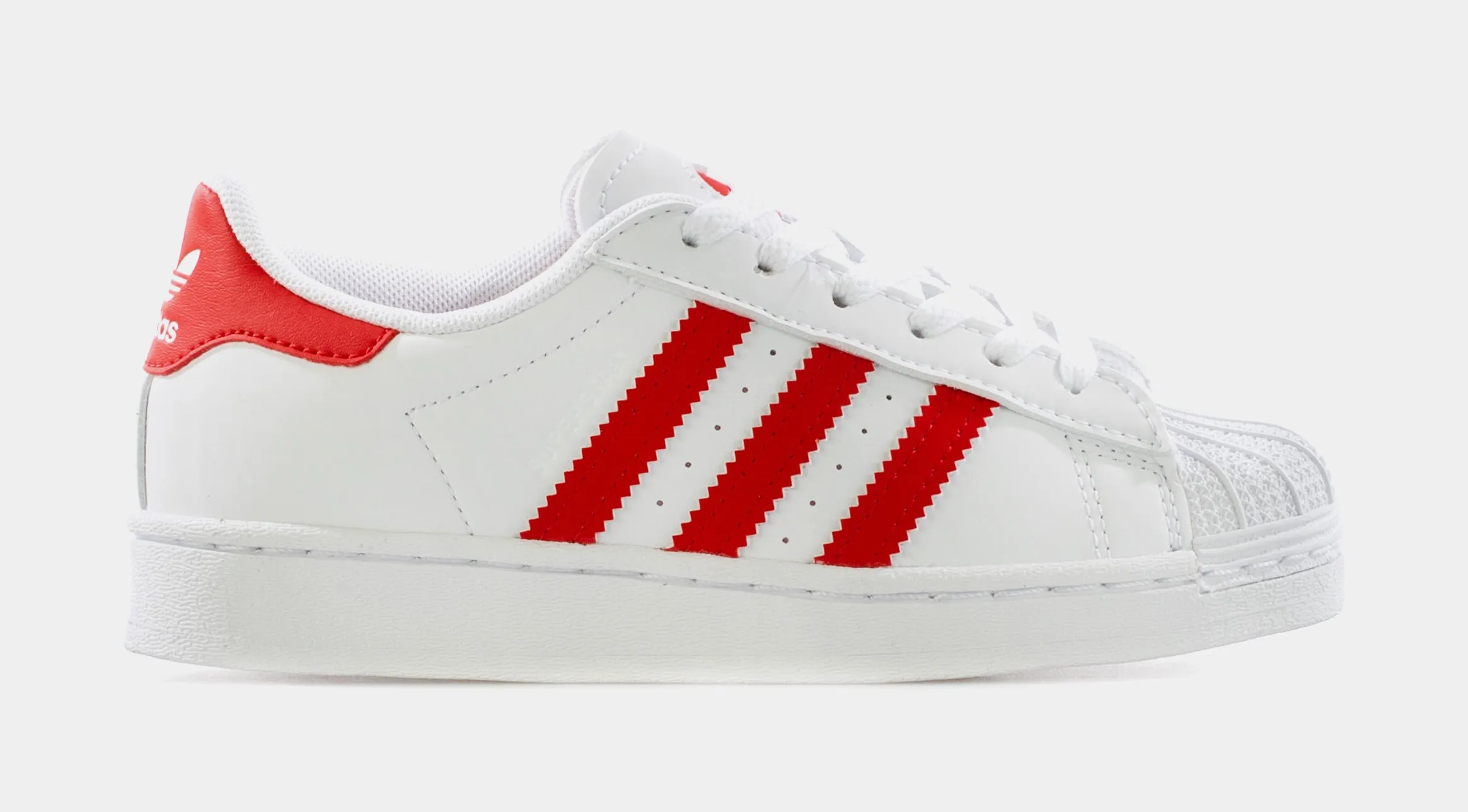 Superstar Preschool Lifestyle Shoe (White/Red)