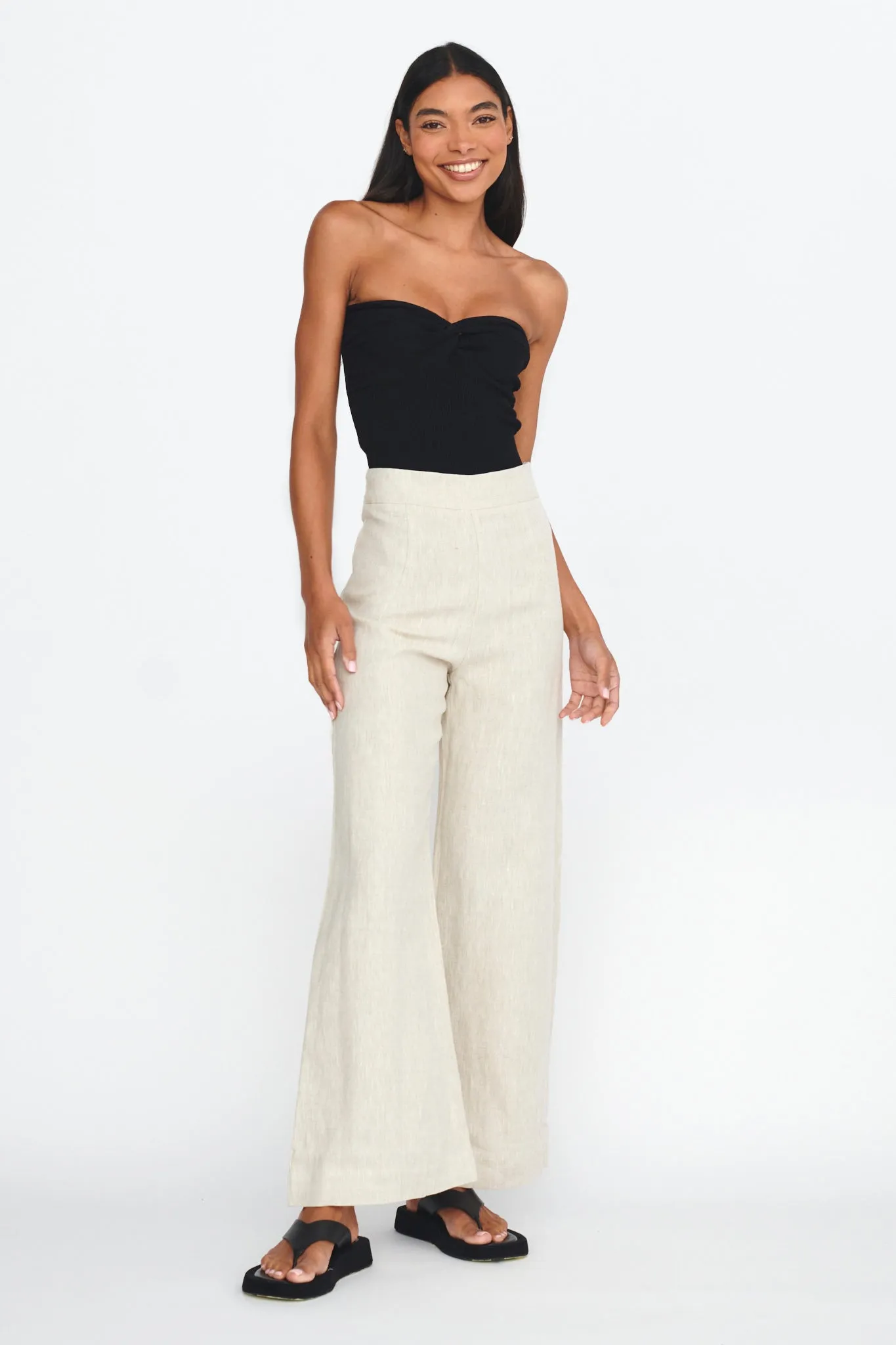 Teagan Strapless Ribbed Knit Top Black