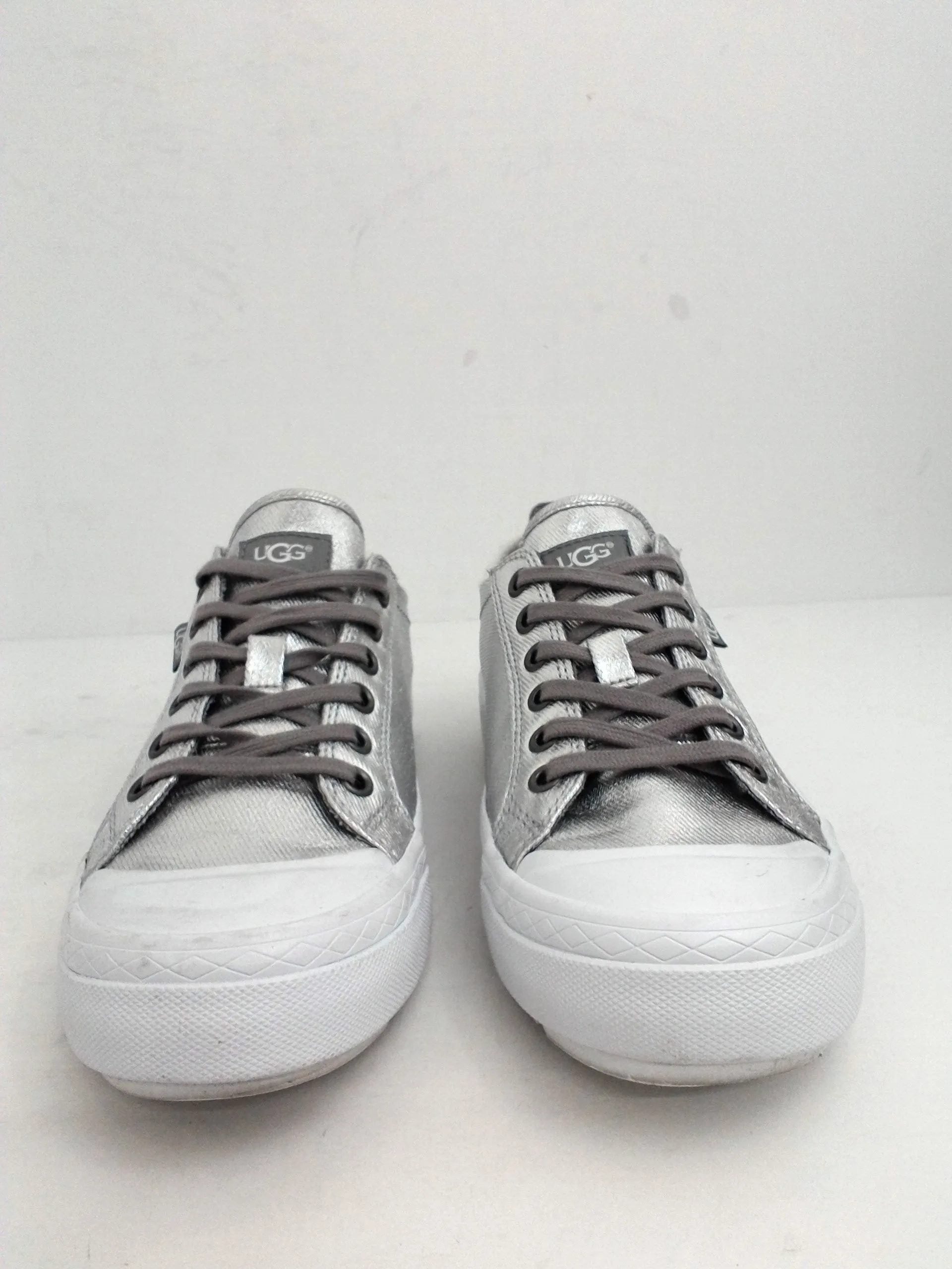 UGG Women's Metallic Silver Platform Sneakers Size 6 M