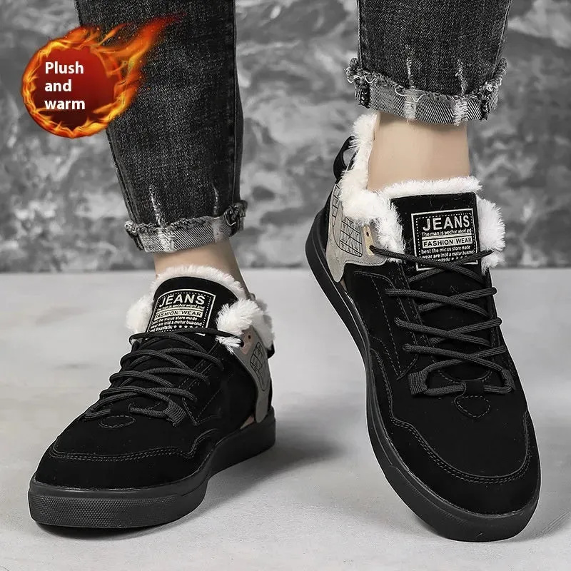 Velvet Casual Shoes  Plus Size Men's