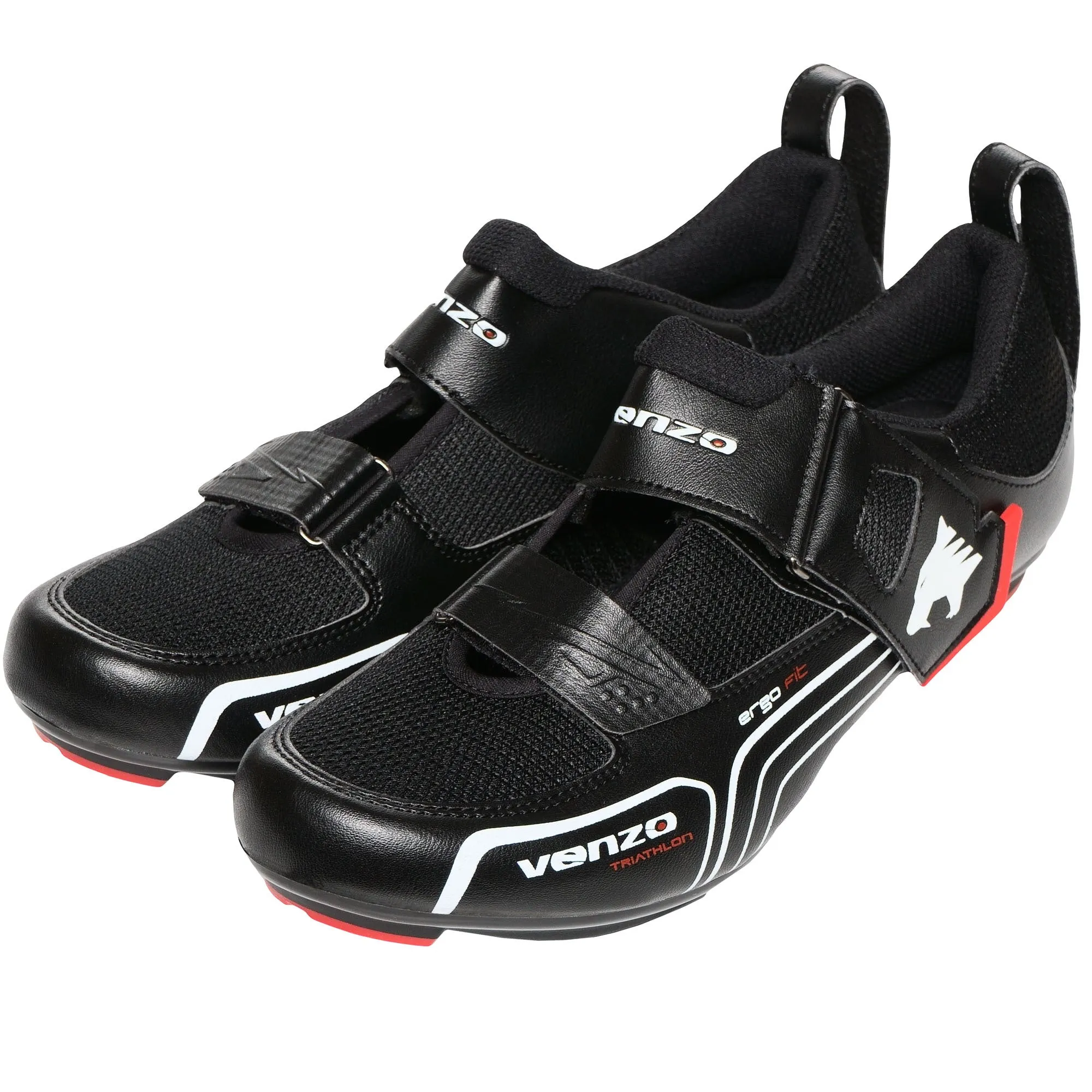 Venzo Bike Bicycle Road Cycling Triathlon Shoes with Clipless Pedals and Cleats - Look ARC Delta Compatible - Size 46