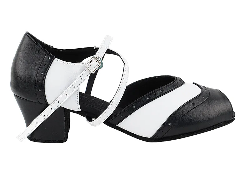 Very Fine Black and White Ladies Practice Dance Shoe 6035 In Stock