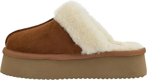 VERY G Faux Fur Lined Platform Slippers- SALE ITEM