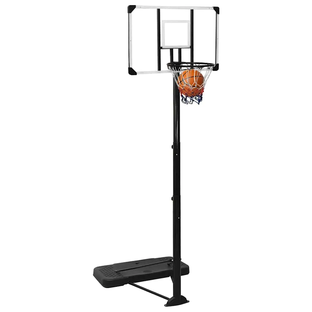 vidaXL Basketball Stand Transparent 256-361 cm Polycarbonate