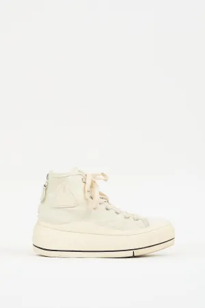 White Canvas Kurt Platform Sneaker