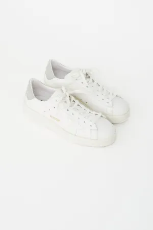 White Leather & Silver Glitter Pure Star Sneaker