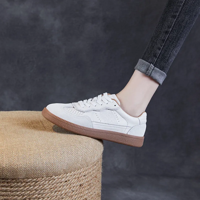 Women Soft Leather Fashion Casual Training Sneakers