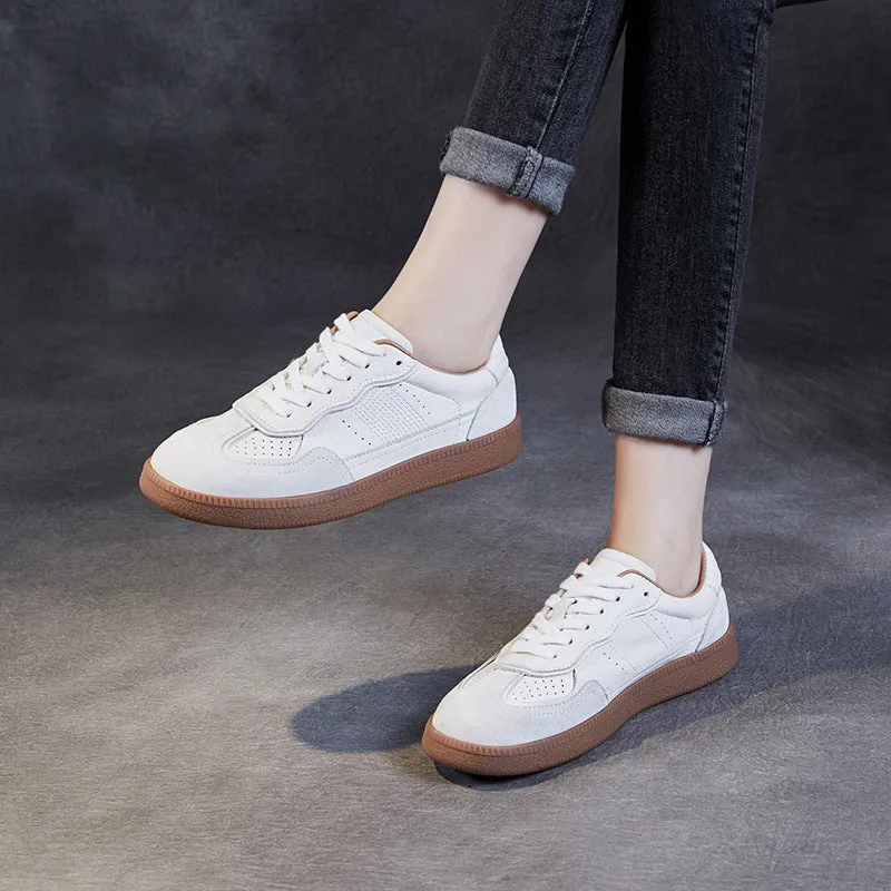 Women Soft Leather Fashion Casual Training Sneakers