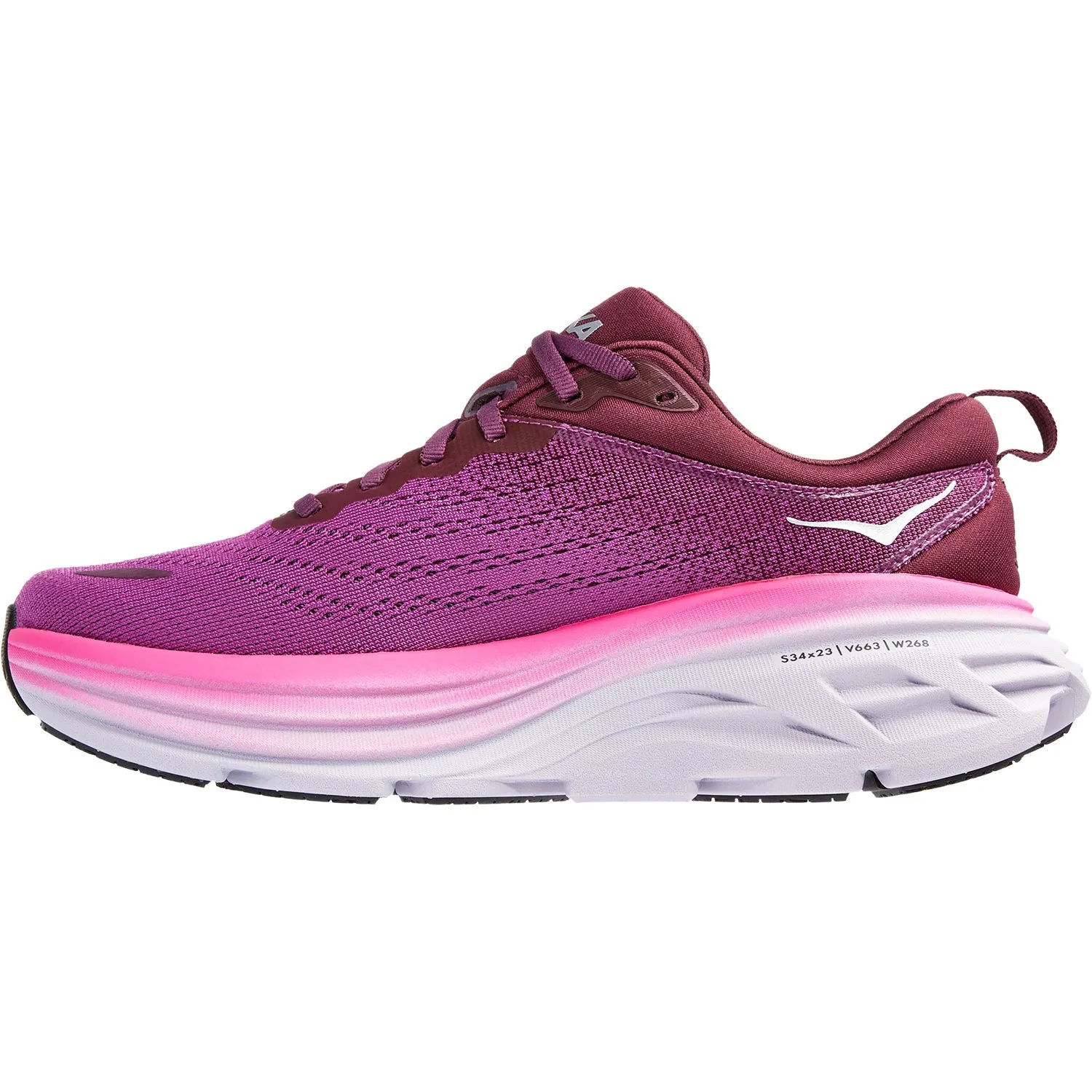 Women's Hoka Bondi 8 Beautyberry/Grape Wine Mesh